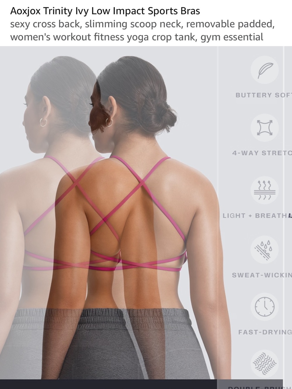 Women’s Strappy Sports Bra - Picture 5 of 5
